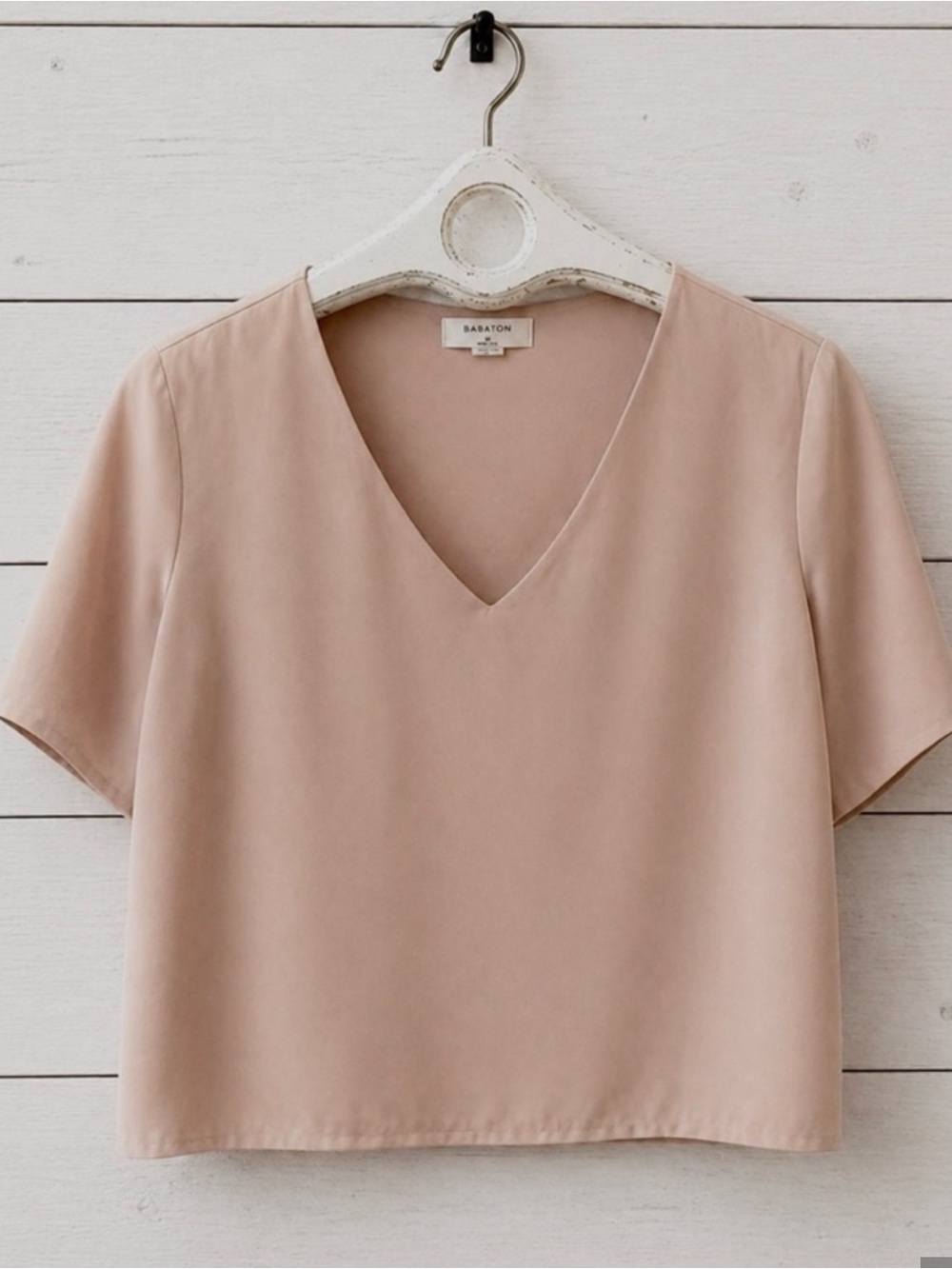 BABATON Randy Blush V-Neck Blouse Size M